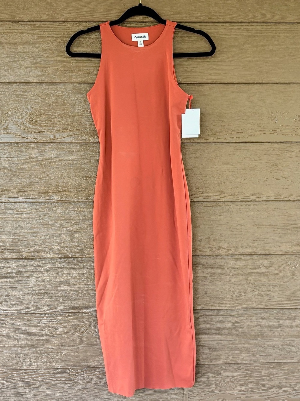 Open Edit NWT Coral Tank Bodycon Midi Dress -Sz XS